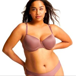ThirdLove 24/7 Lace Detail Underwire T-Shirt Bra Twilight Mauve Sz 48B